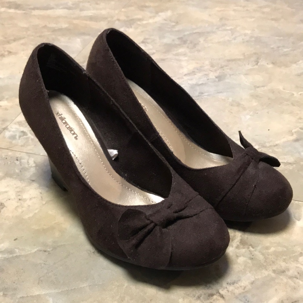 Brown Suede Wedges
